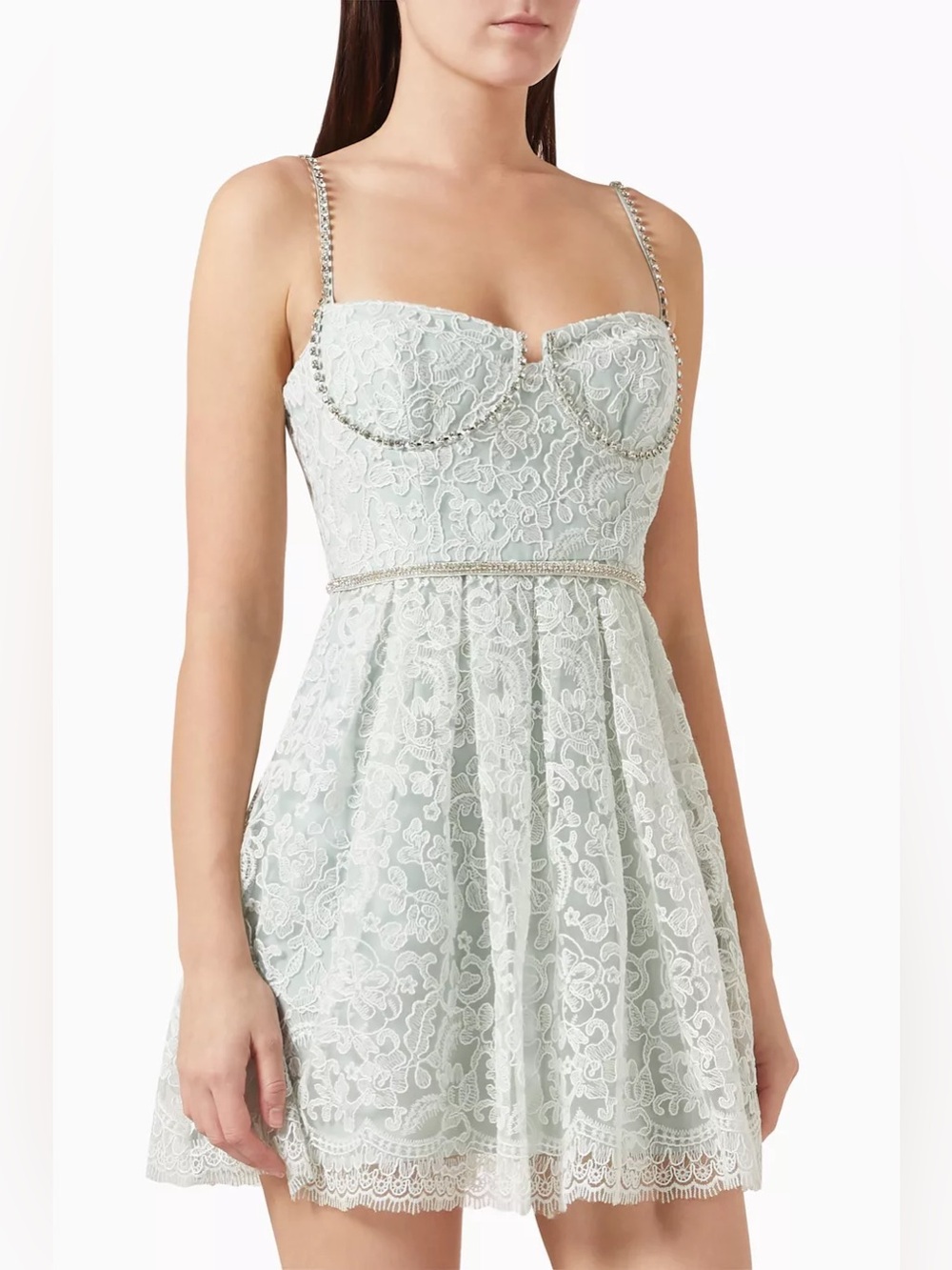 Self-Portrait Green Lace Dress US Size 4